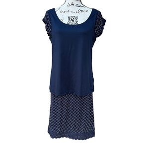 Navy Blue Polka Dot Top & Skirt